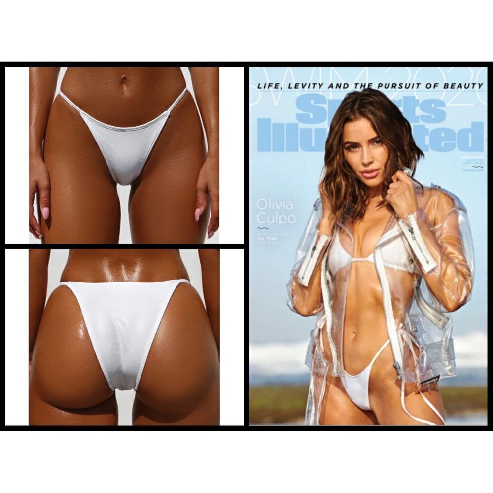 💕MINIMALE ANIMALE💕 Ultra Brief Swim Bikini Bottom ~ Saint Serpent White L NWT